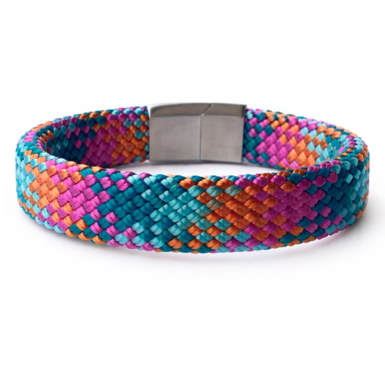 Kolorowa pleciona bransoletka z liny, Goa - obrazek 2